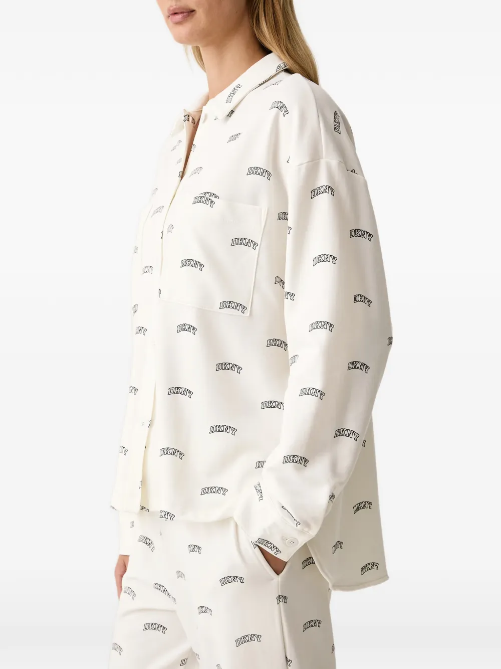 DKNY Pyjama met logoprint Beige