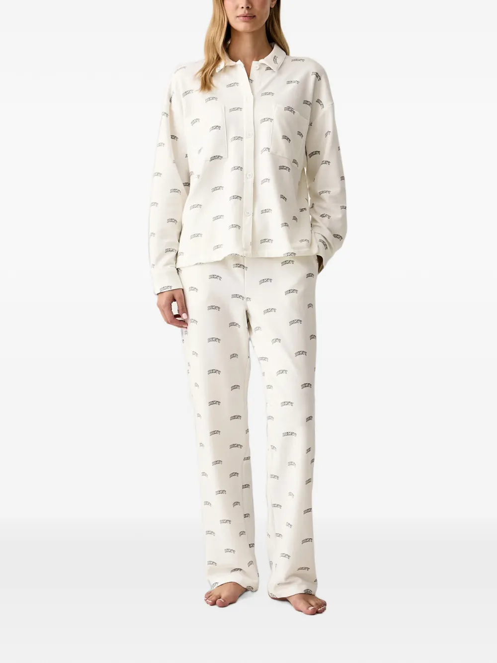 DKNY pyjama à logo imprimé - Tons neutres DKNY pyjama à logo imprimé - Tons neutres