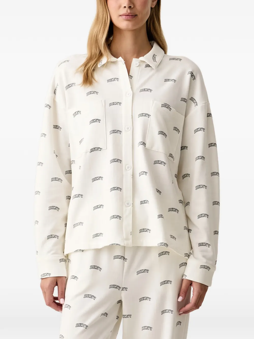 DKNY Pyjama met logoprint Beige