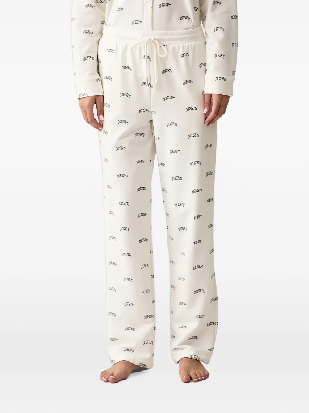 DKNY Pyjama met logoprint Beige
