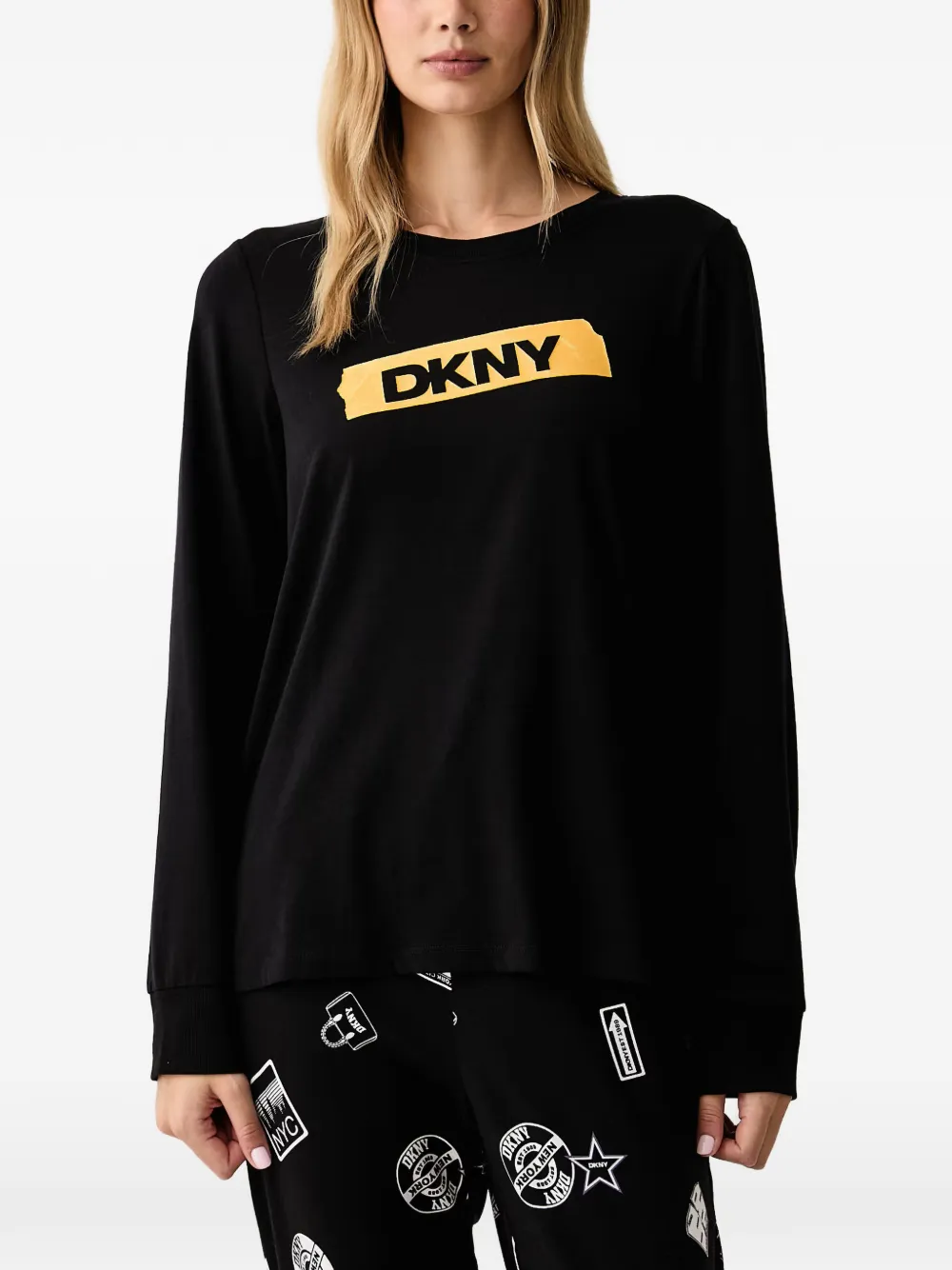 DKNY Pyjama met logoprint Zwart