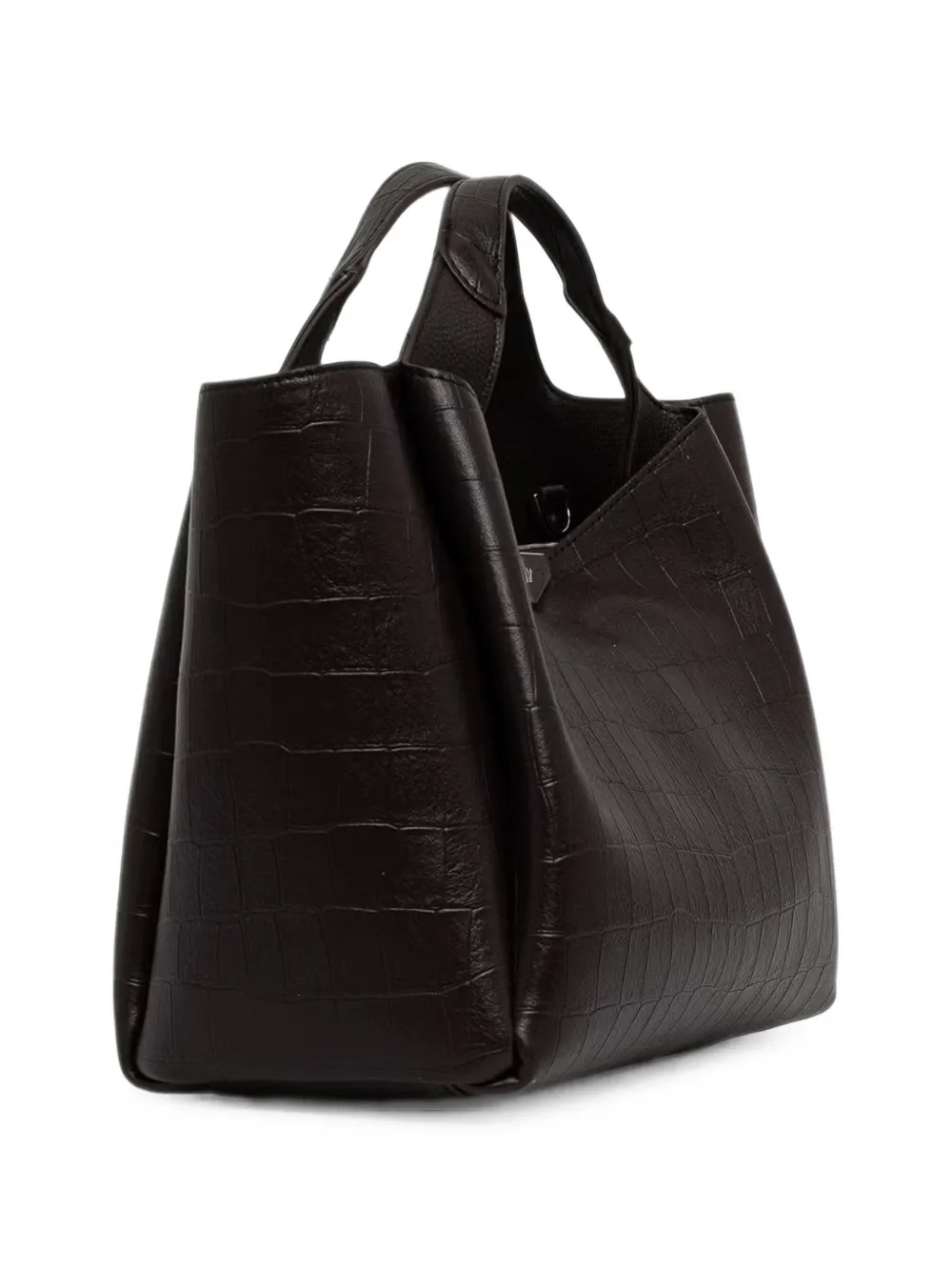 DKNY Shopper met krokodillen-reliëf Bruin