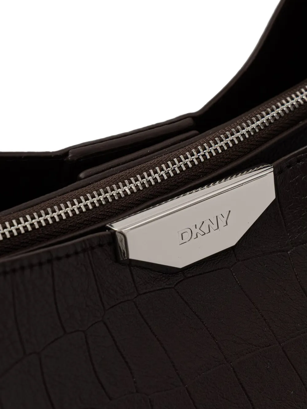 DKNY Shopper met krokodillen-reliëf Bruin