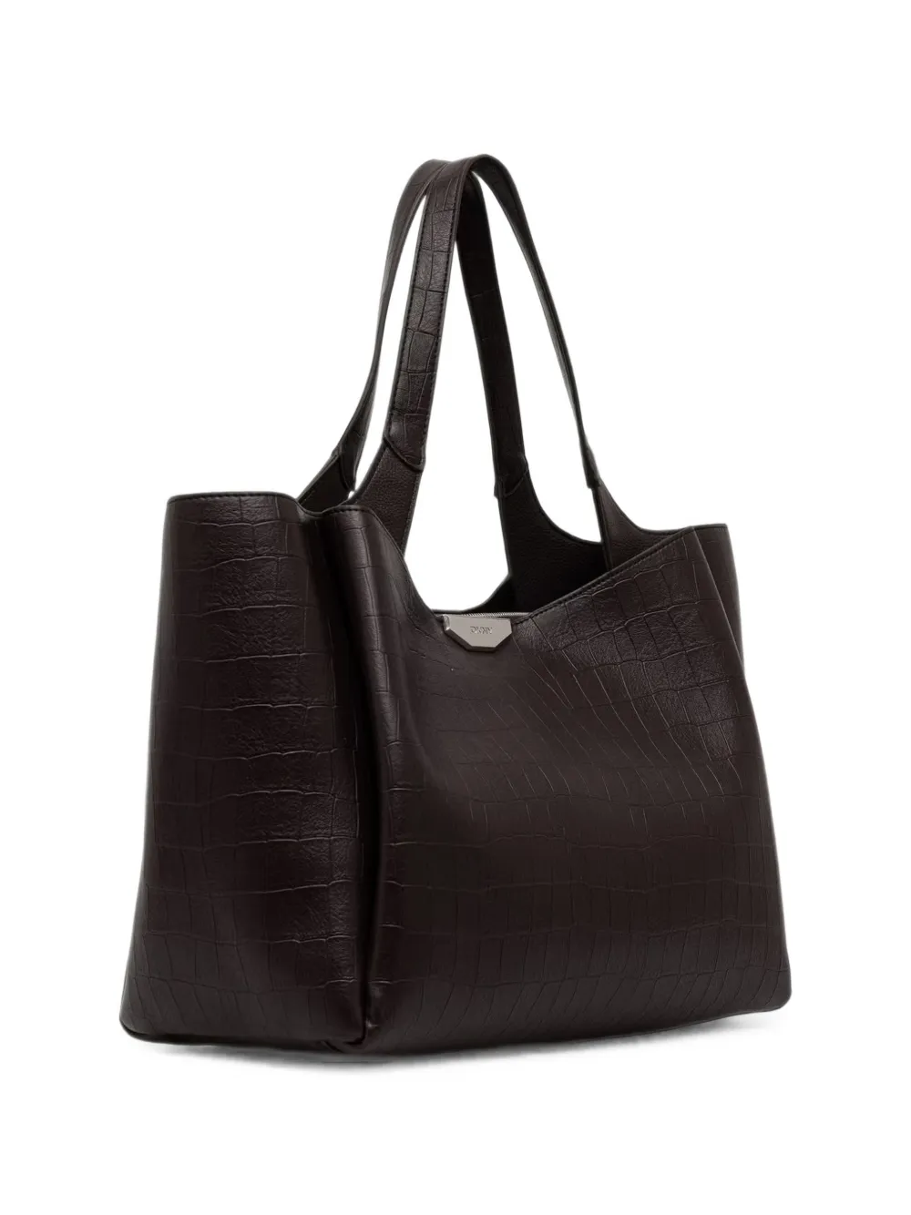 DKNY Shopper met krokodillen-reliëf Bruin