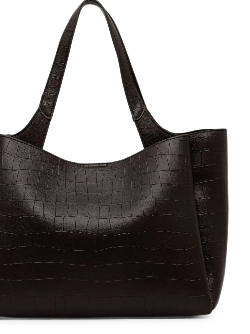 DKNY Shopper met krokodillen-reliëf Bruin