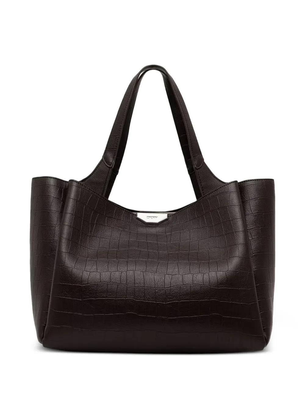 DKNY crocodile-effect tote bag in Brown