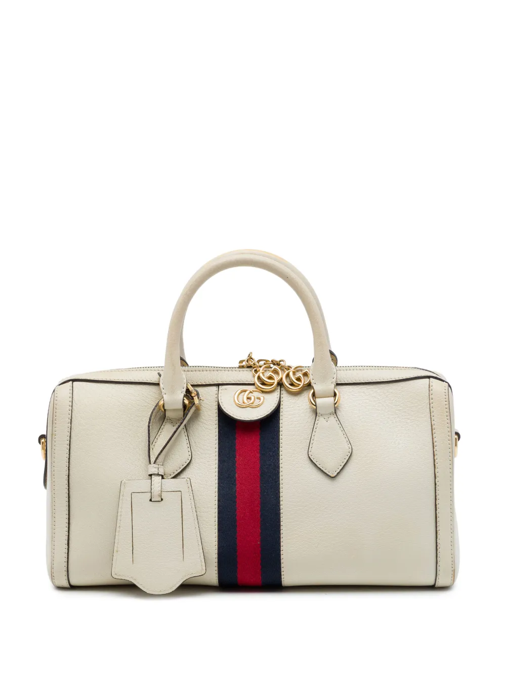 Gucci Pre-Owned sac à main Web Ophidia en cuir de veau médium (2016) - Blanc