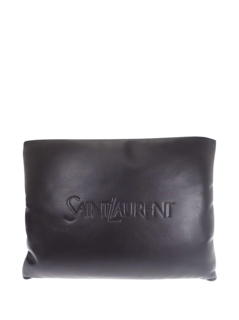 Saint Laurent Pre-Owned grande pochette Puffy Pouch en cuir d'agneau (2000-2026) - Noir