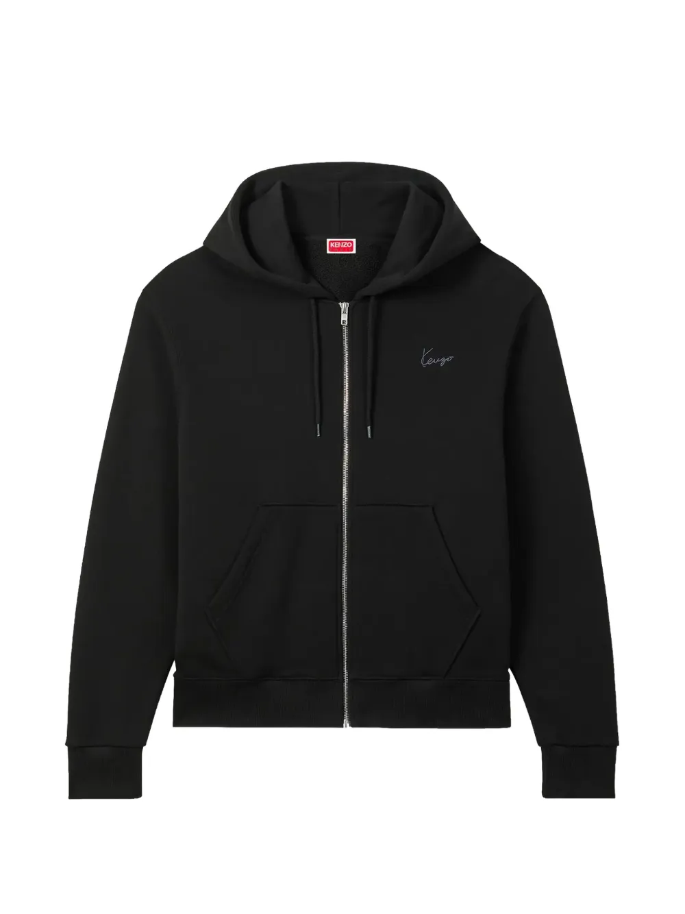 Kenzo logo-embroidered zip-up hoodie