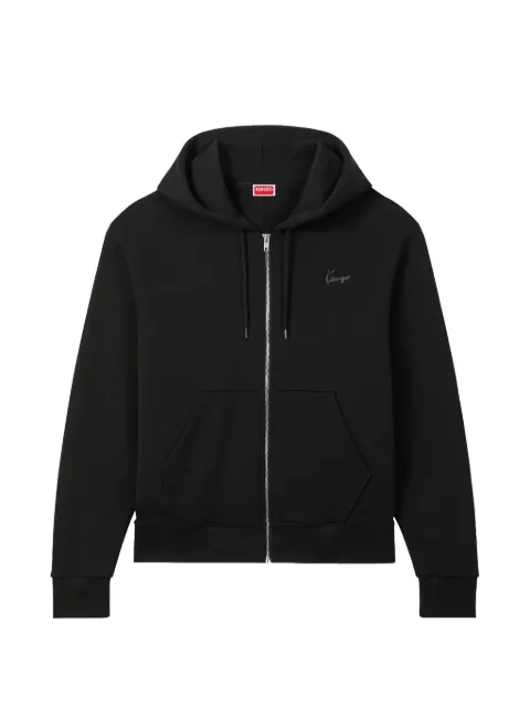 Kenzo logo-embroidered zip-up hoodie