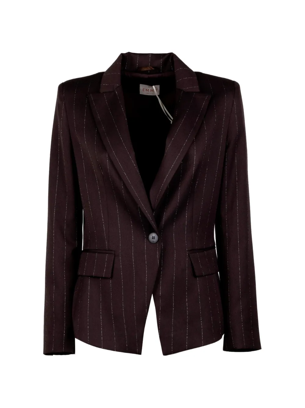 Marella Pinstripe-pattern Single-breasted Blazer In Brown