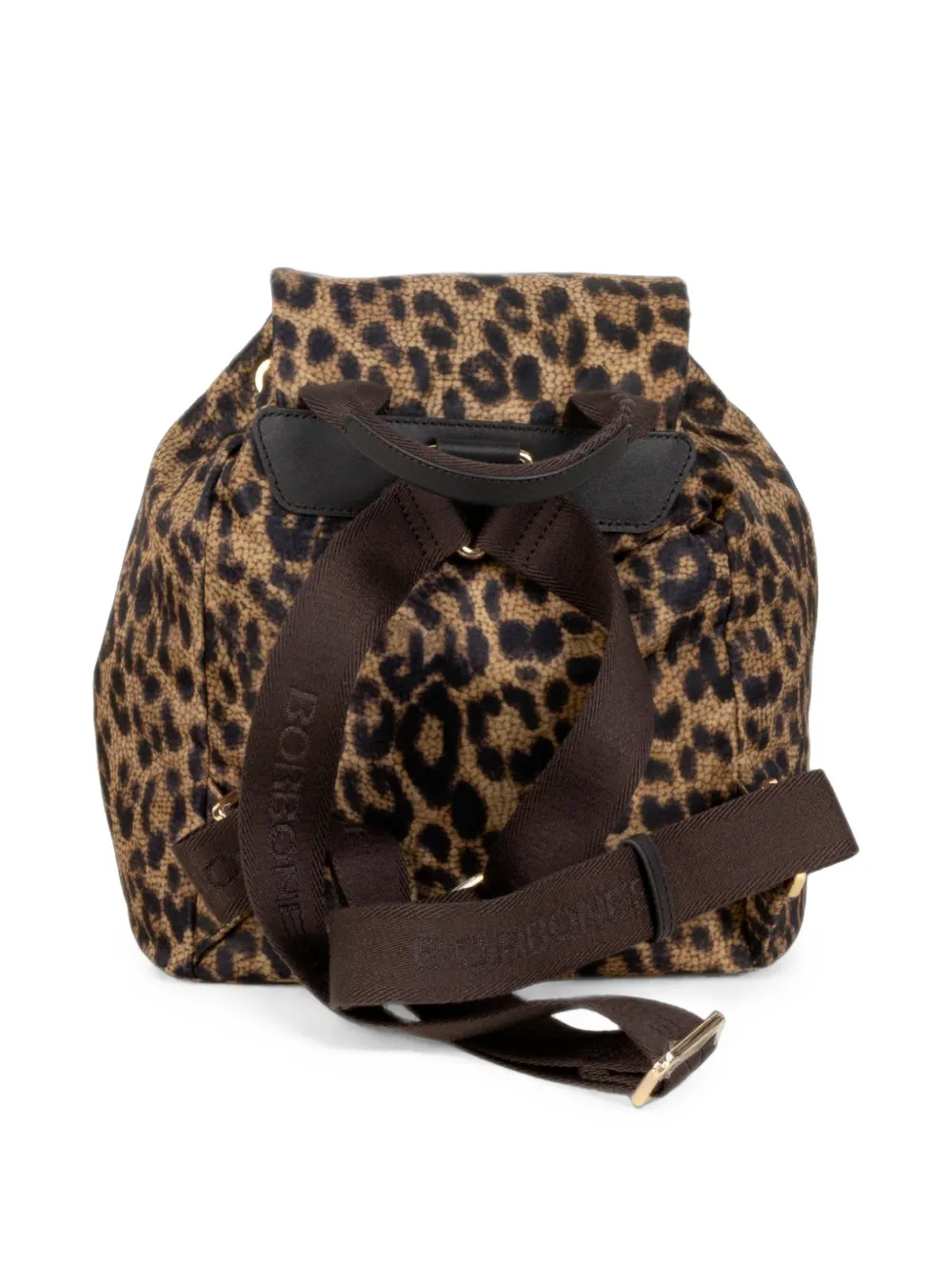 Borbonese Leopard-print Drawstring Backpack In Neutrals