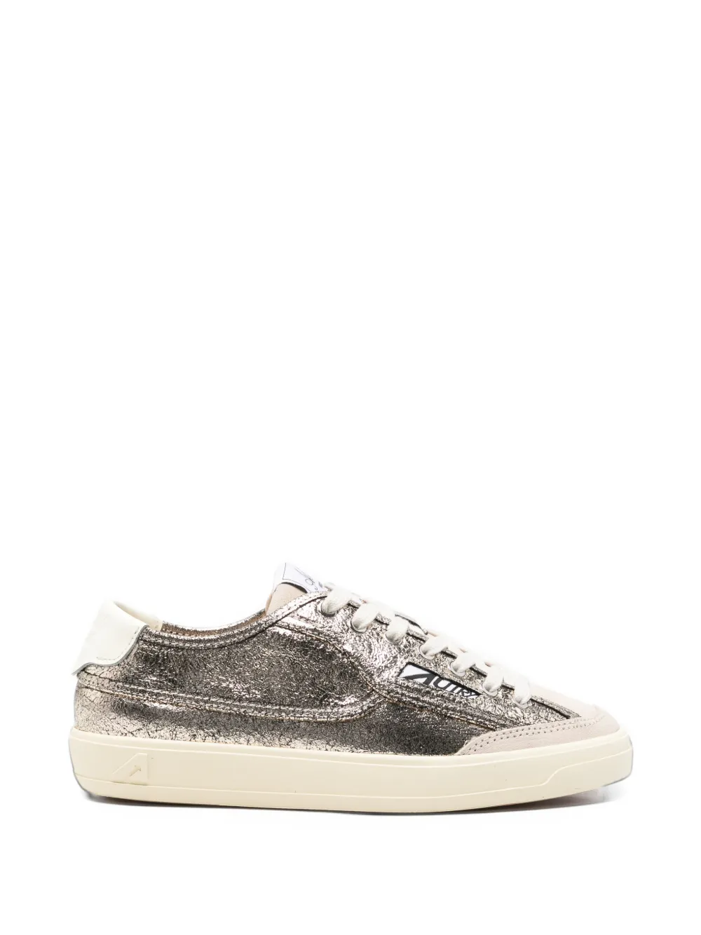 Autry Windscape crackle-effect leather sneakers - Gold
