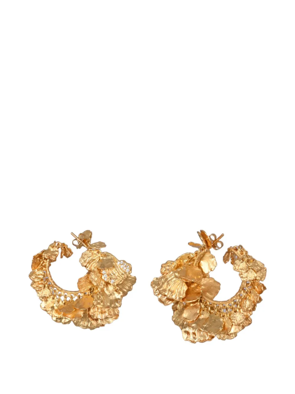 Joanna Laura Constantine petal-drop hoop earrings - Gold