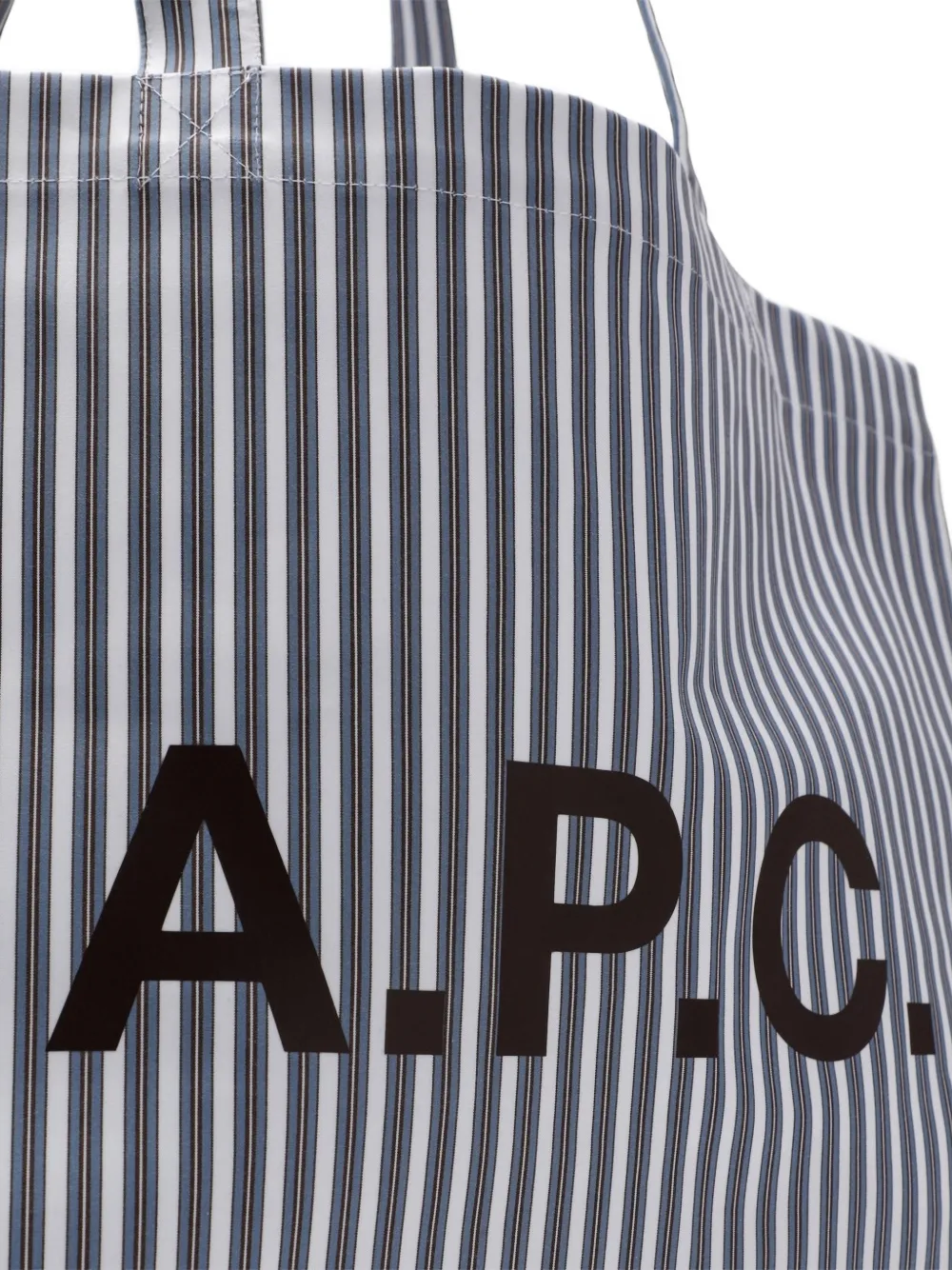 A.P.C. Gestreepte shopper met logoprint Blauw