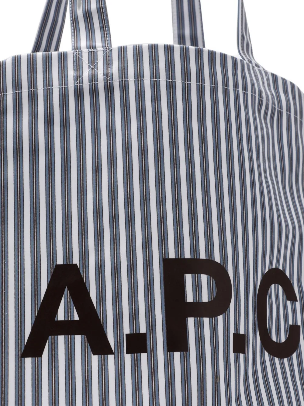 A.P.C. Gestreepte shopper met logoprint Wit