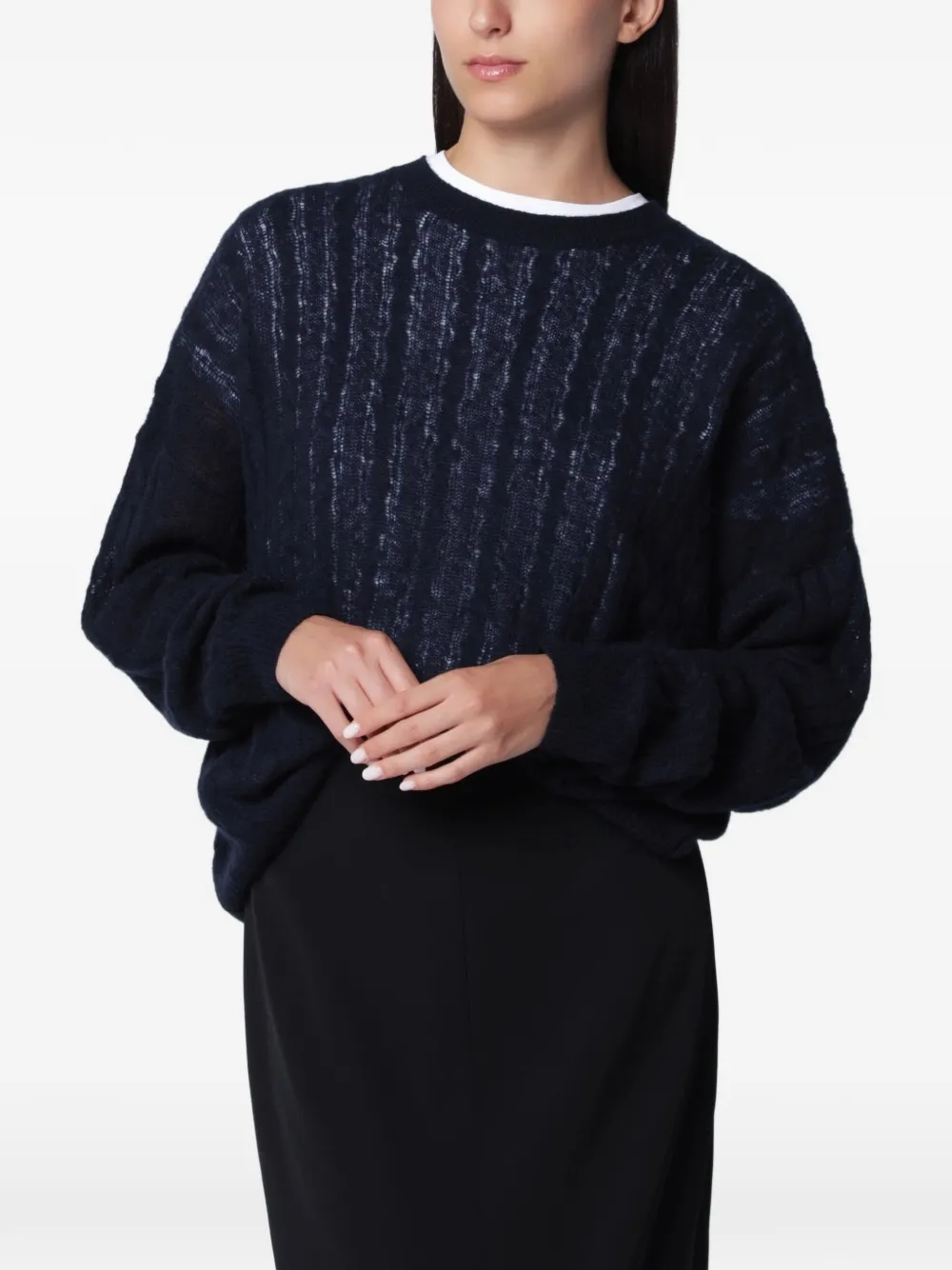 Lisa Yang Amabel cable-knit sweater - Bleu Lisa Yang Amabel cable-knit sweater - Bleu