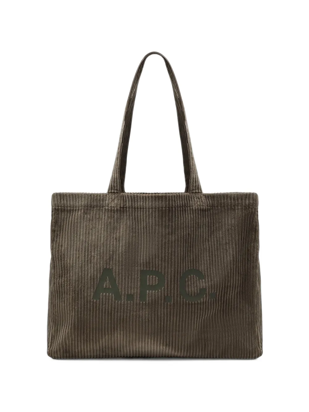 A.P.C. corduroy logo-print tote bag - Marrone