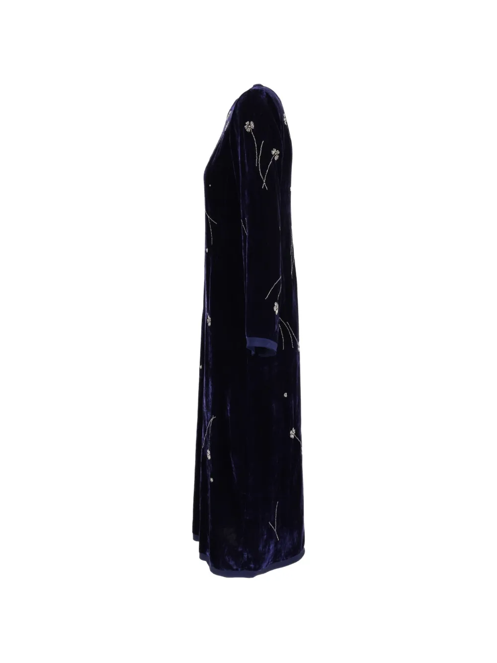 Forte Forte Fleurs d'orient velvet midi dress - Blue