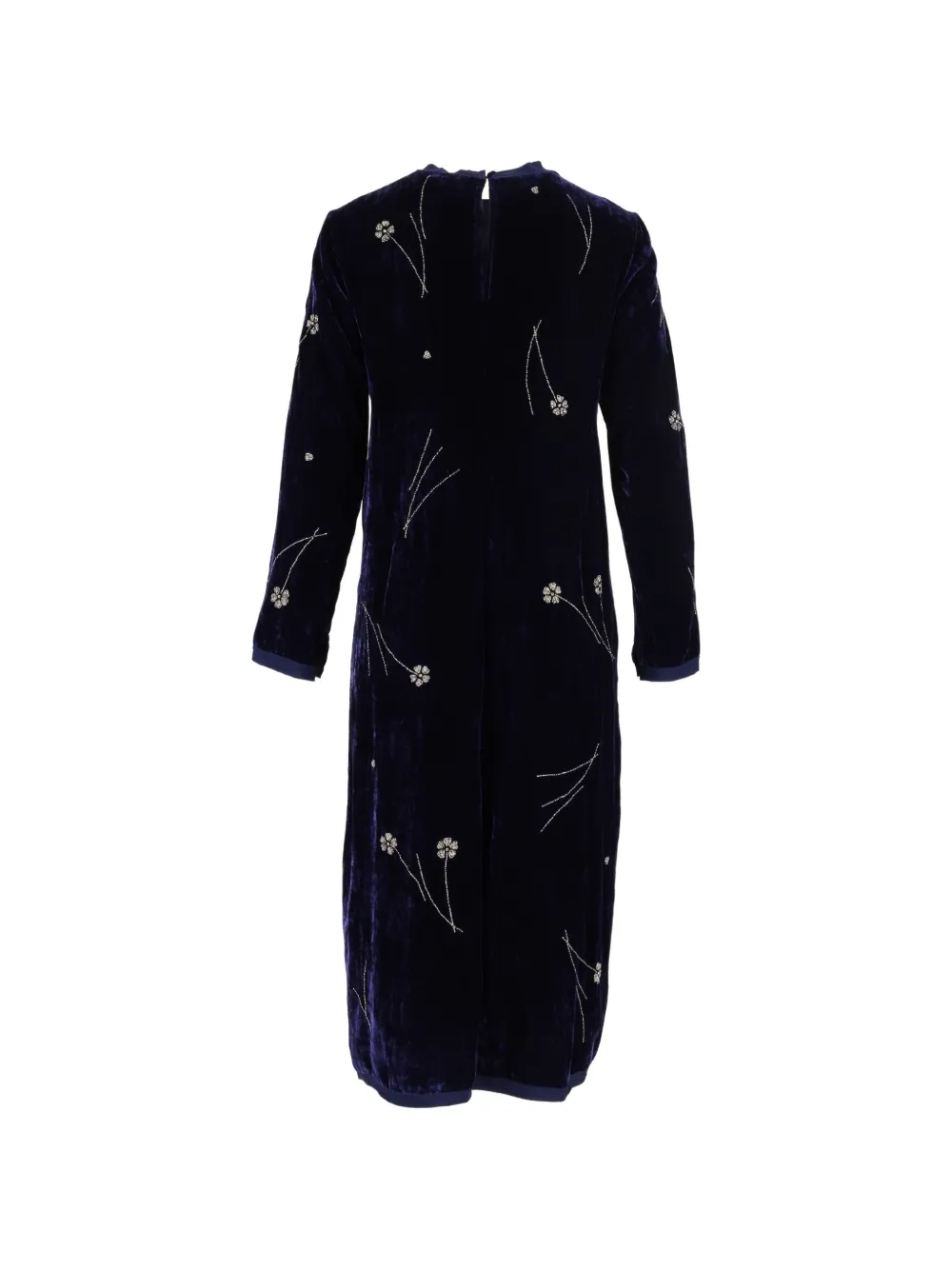 Forte Fleurs d'orient velvet midi dress Blauw