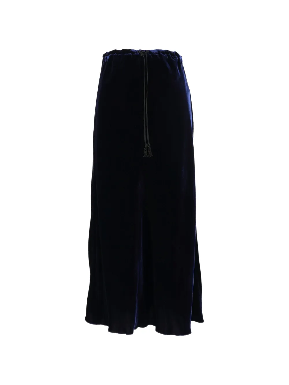 Forte Maxi-rok met fluwelen textuur en trekkoord Blauw