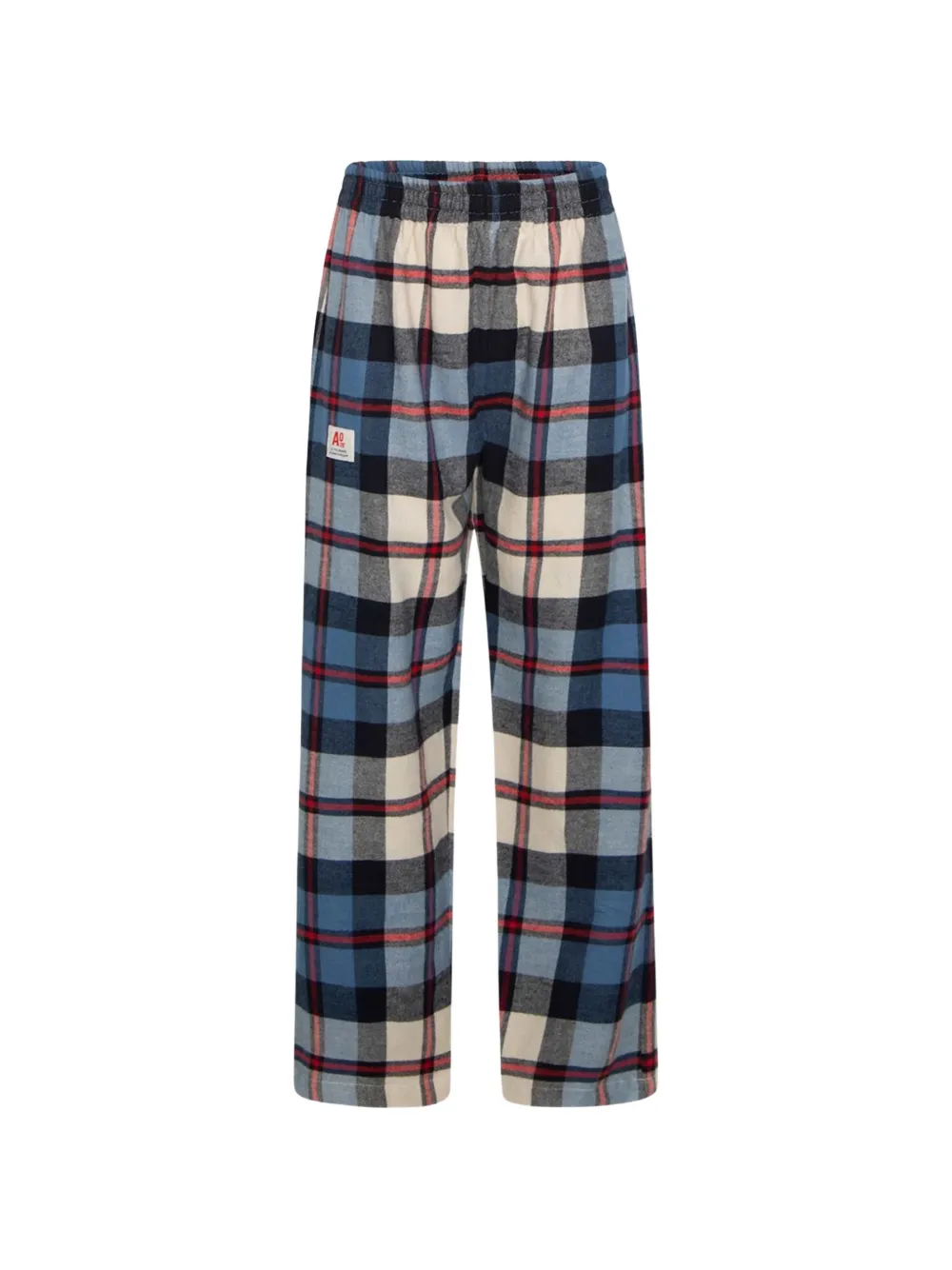 AO76 checked cotton pajamas - Blu