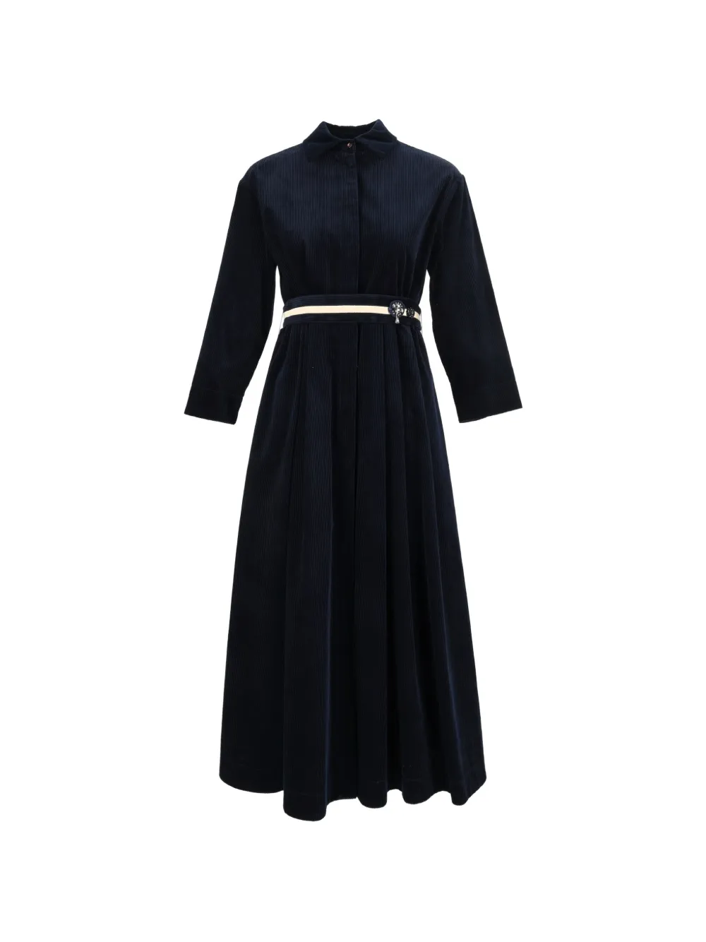 'S Max Mara Vortice corduroy belted midi dress - Blu