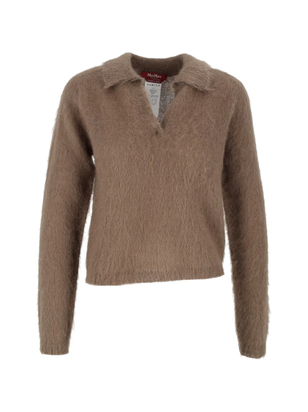 Max Mara brushed-knit polo sweater - Verde