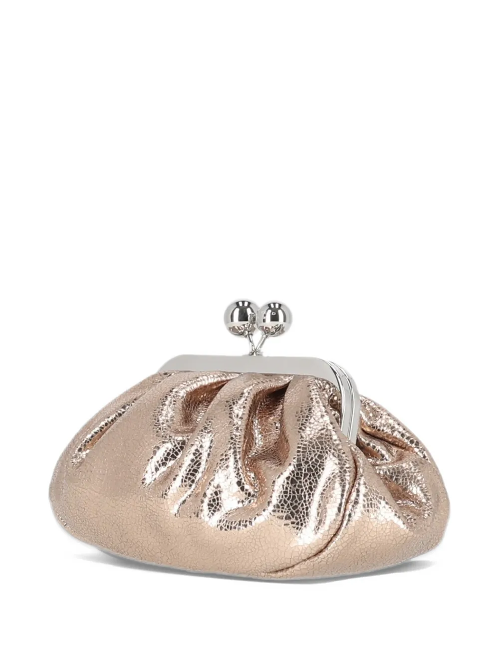 Weekend Max Mara Bruno metallic-leather clutch bag - Rosa