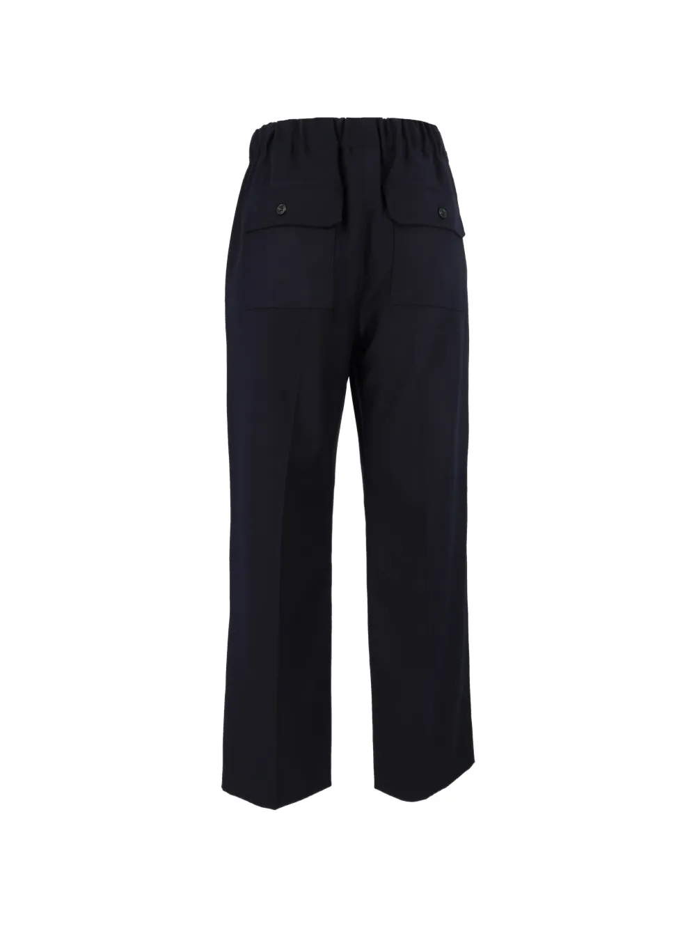 Weekend Max Mara stretch wool flannel trousers navy Blauw