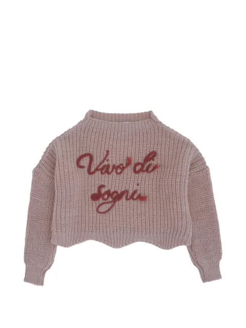 MAGIL embroidered scallop-hem sweater