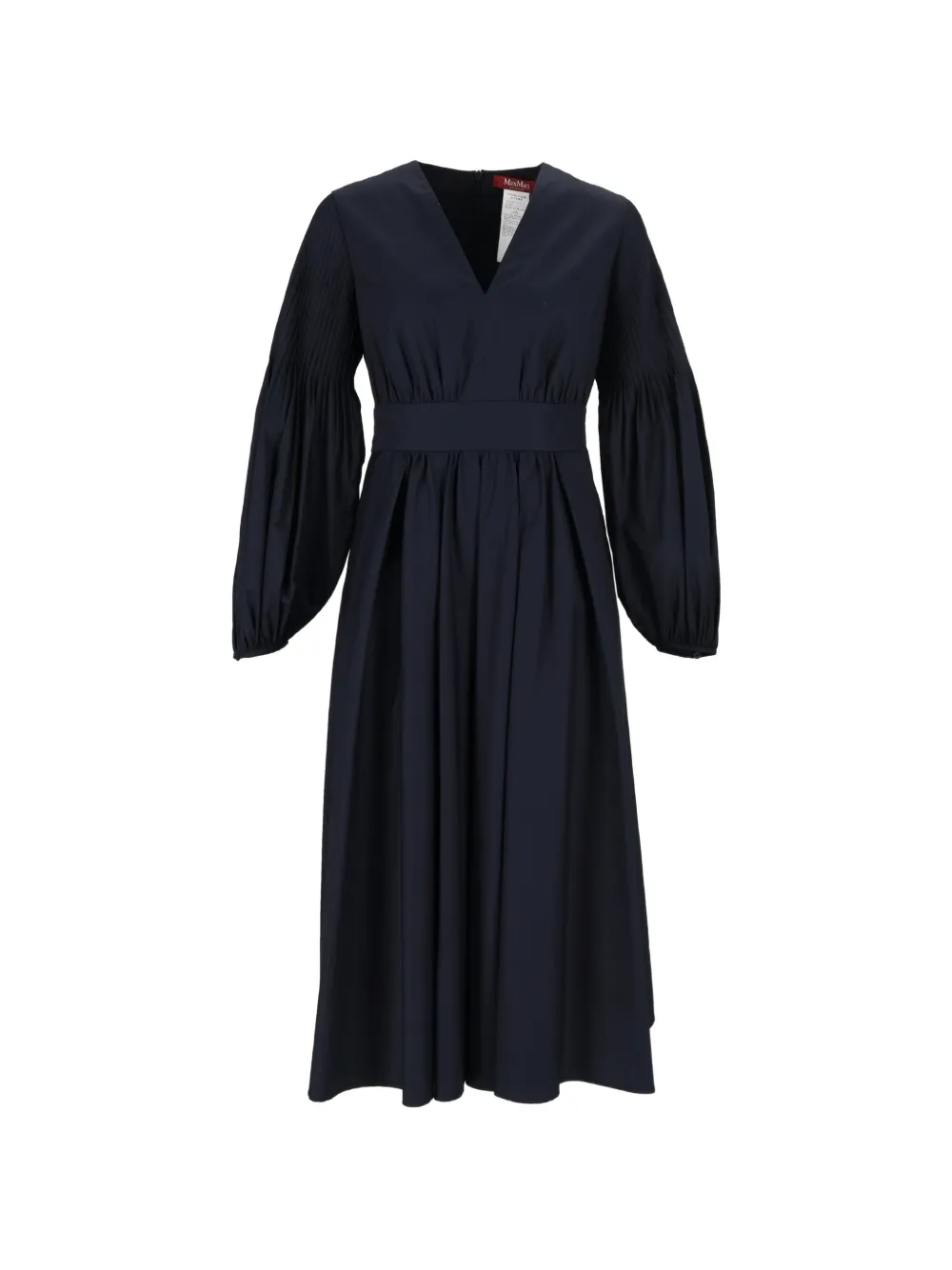 Max Mara pleated-sleeve A-line midi dress - Blu