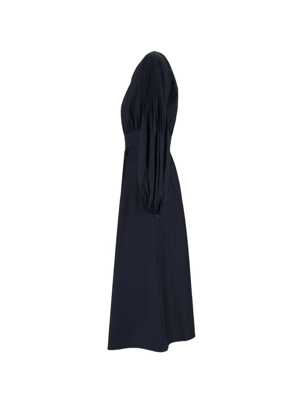 Max Mara pleated-sleeve A-line midi dress Blauw