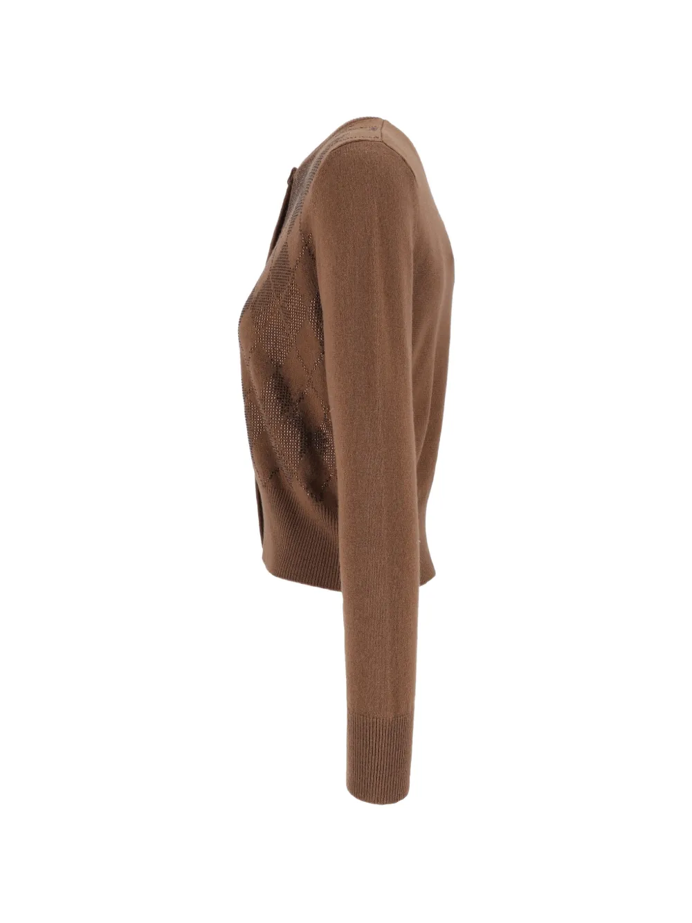 Max Mara Giovane argyle-knit cardigan Bruin