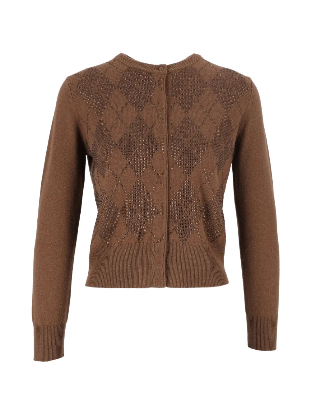 Max Mara Giovane argyle-knit cardigan - Braun