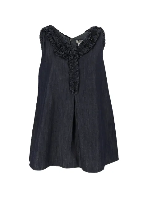'S Max Mara ruffled bead-embellished top