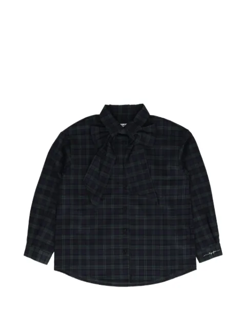 Il Gufo bow-detail checked shirt