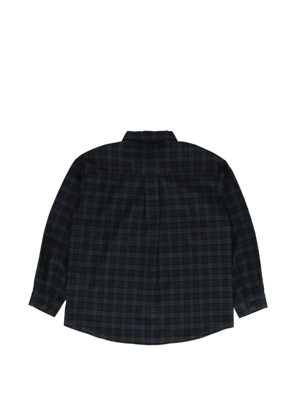Il Gufo bow-detail checked shirt Groen
