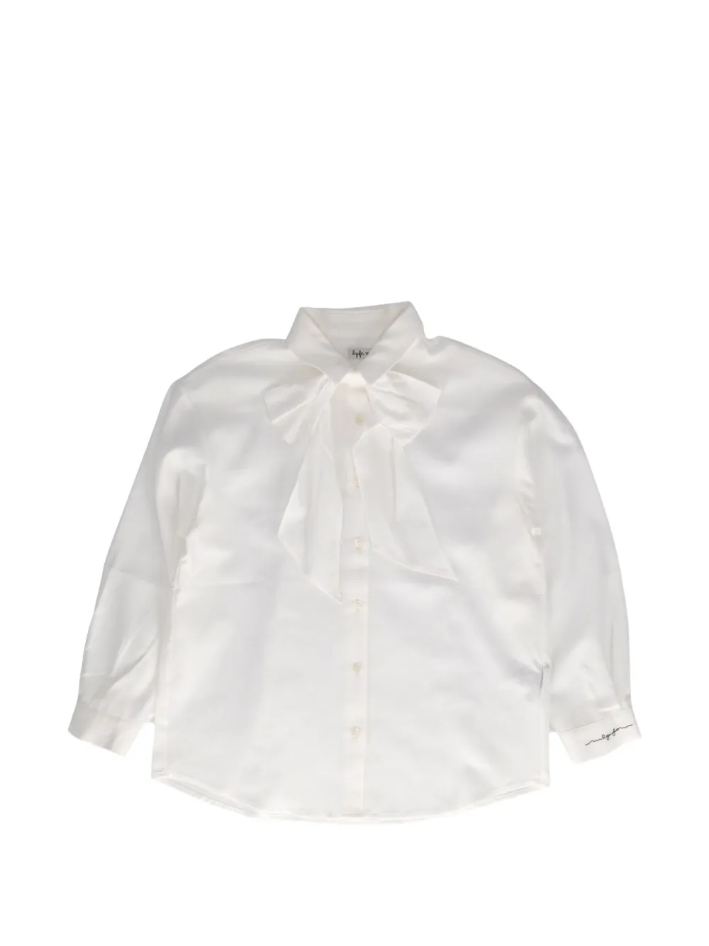 Il Gufo bow-detail long-sleeve shirt - Weiß