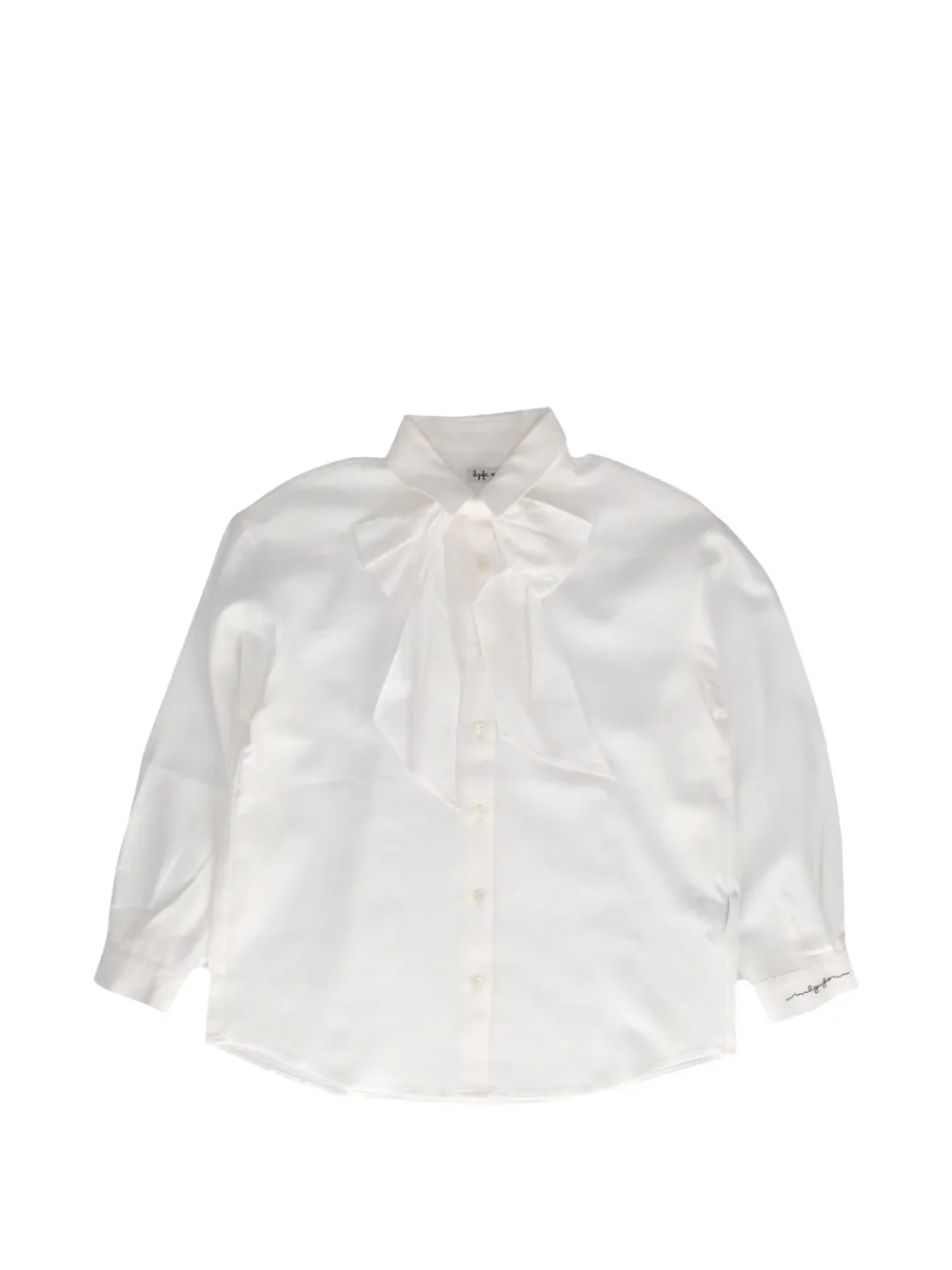 Il Gufo Shirt met lange mouwen en strik-detail Wit