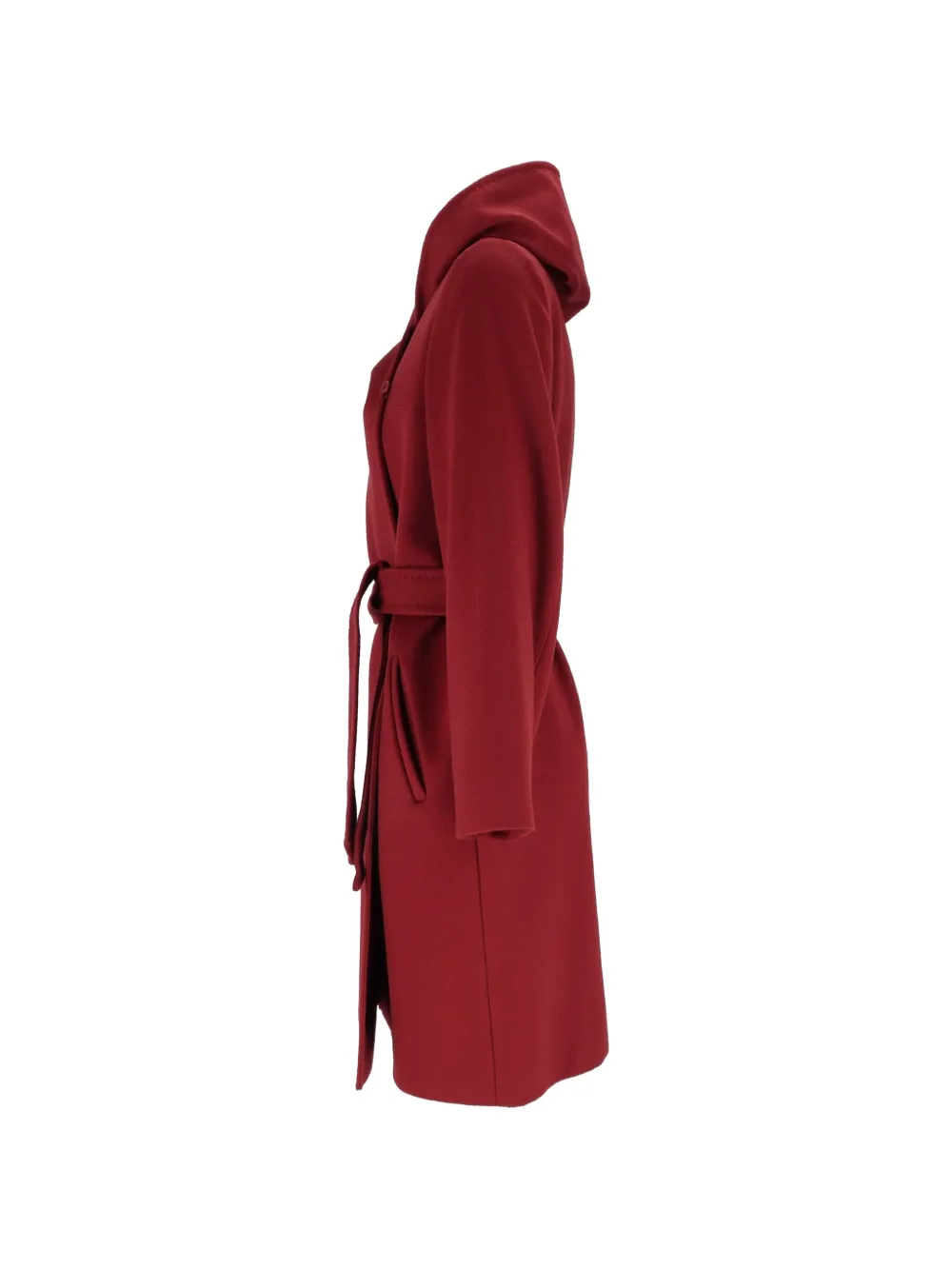 Max Mara Newmang hooded belted coat Rood