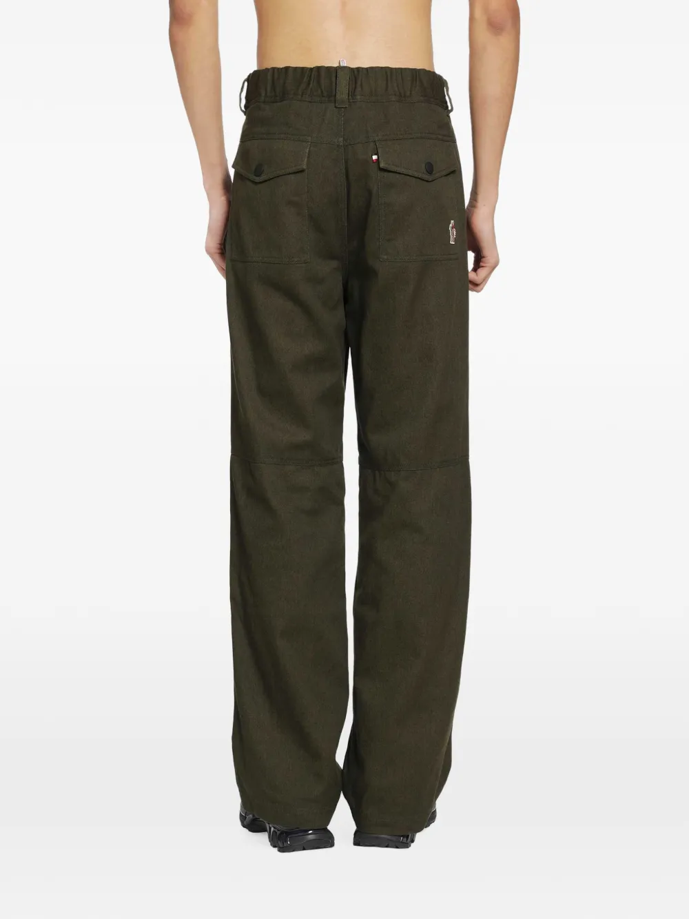 Moncler Grenoble logo-patch panelled trousers Groen
