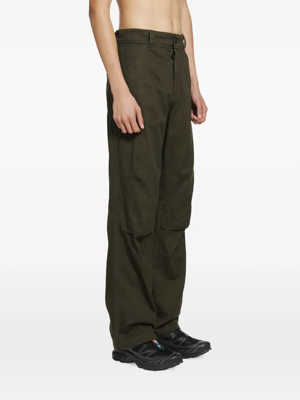 Moncler Grenoble logo-patch panelled trousers Groen