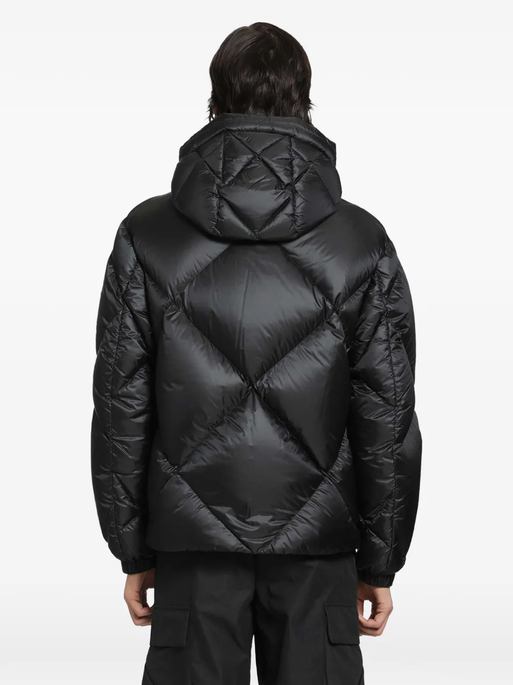 Moncler Valclaire gewatteerd jack met ruitvormig stiksel Zwart