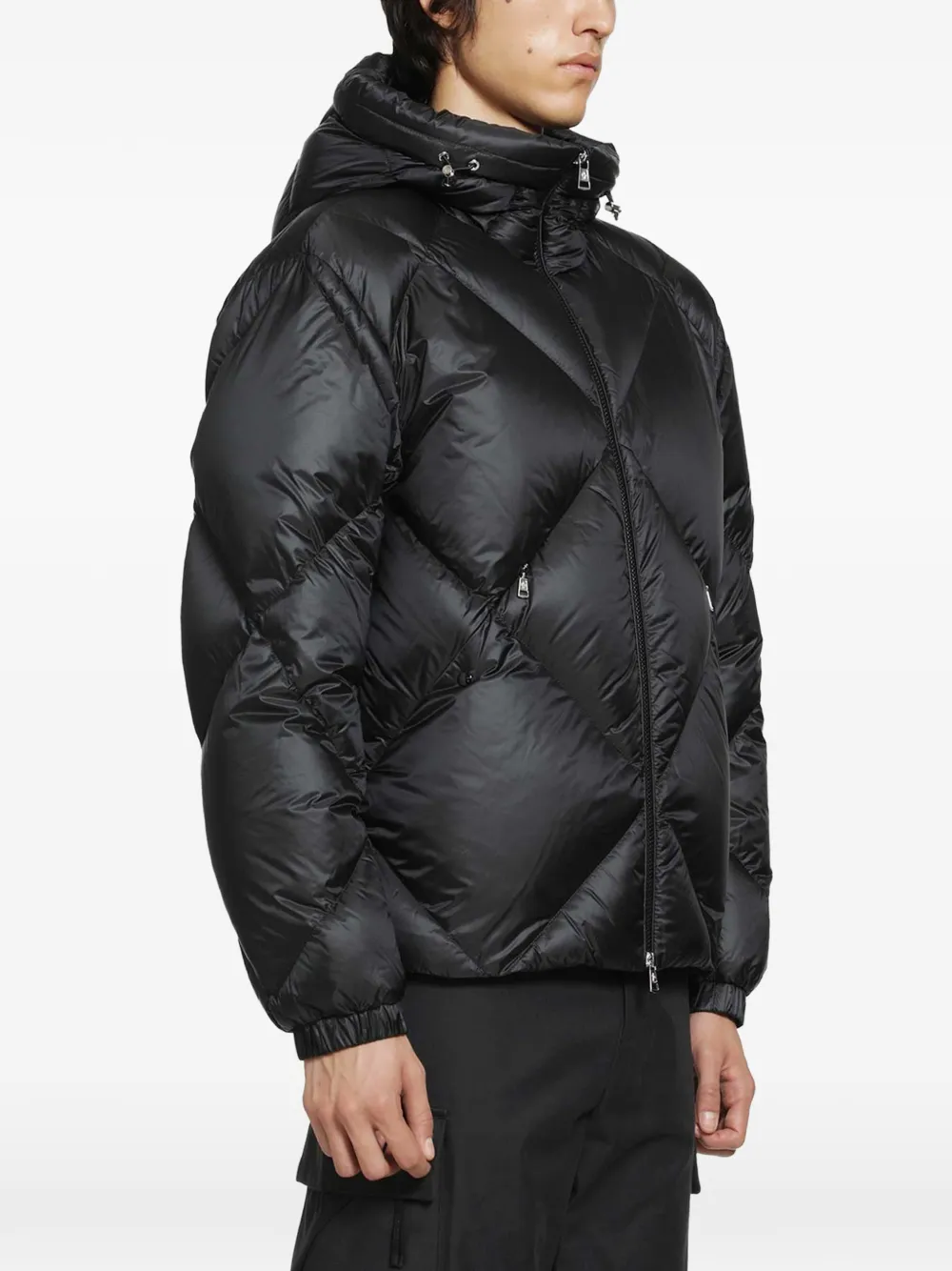 Moncler Valclaire gewatteerd jack met ruitvormig stiksel Zwart
