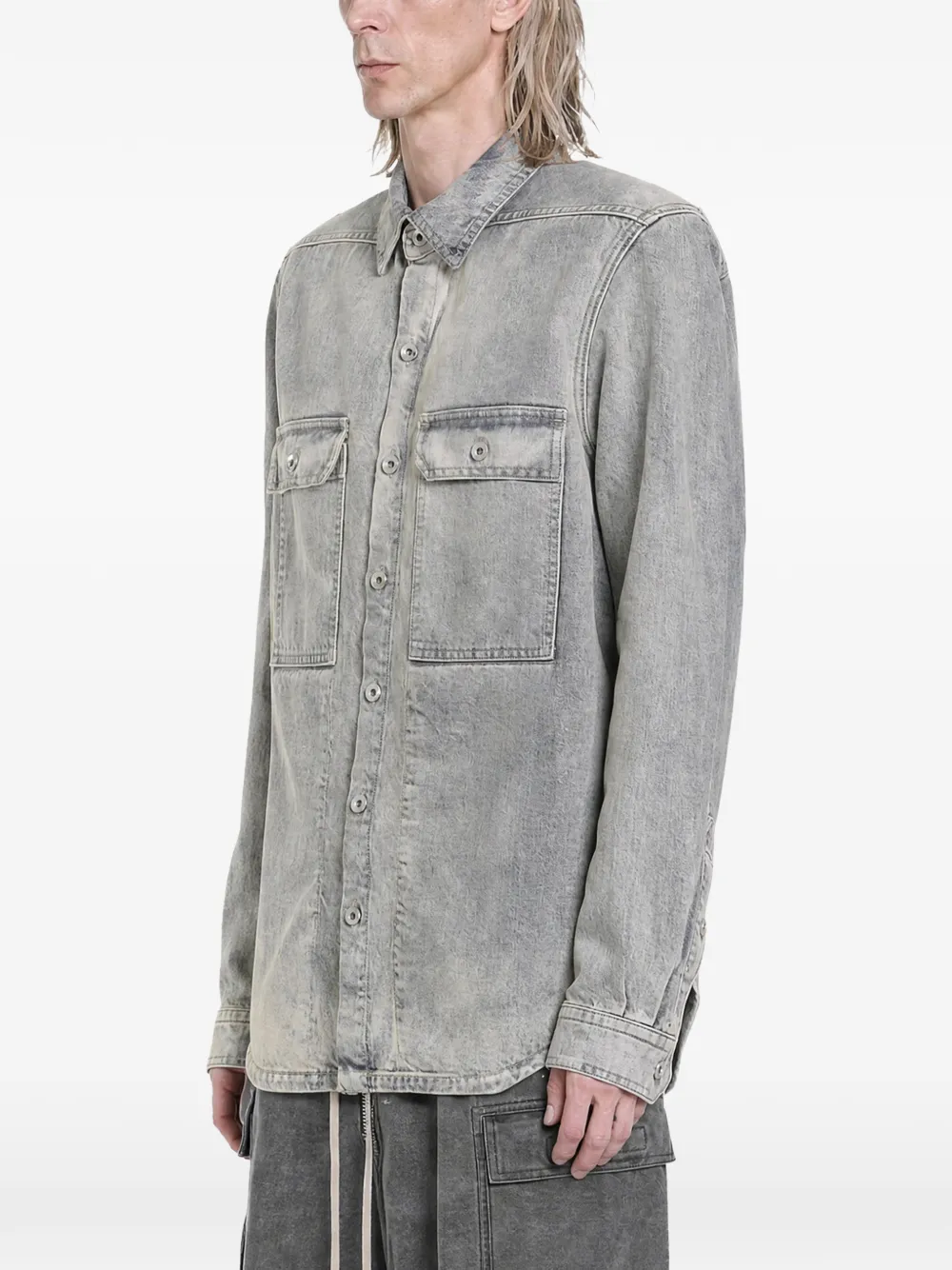 Rick Owens DRKSHDW Denim jack met band van webbing Blauw