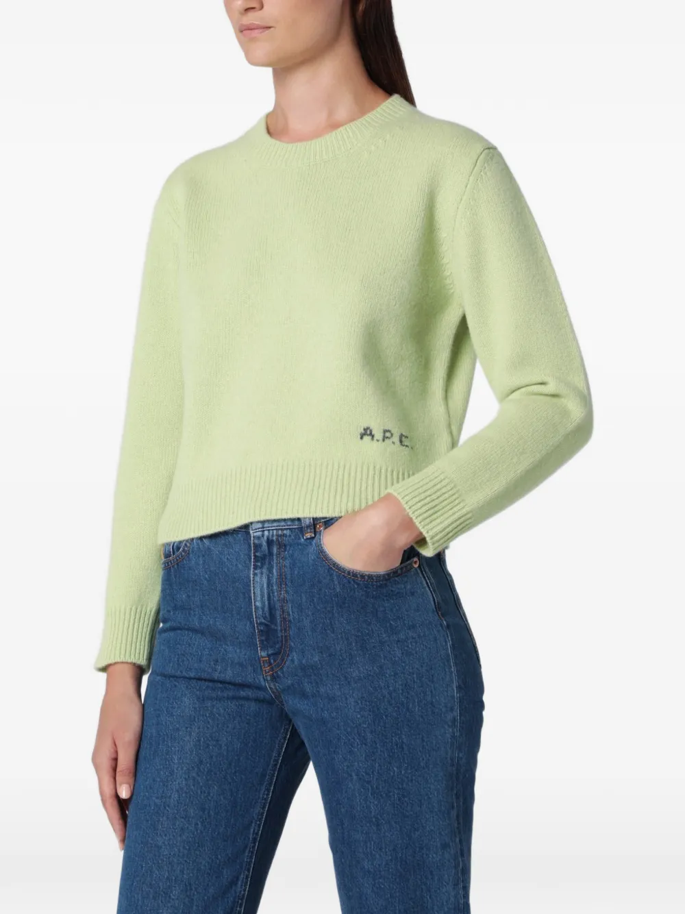 A.P.C. logo-embroidered sweater - Verde