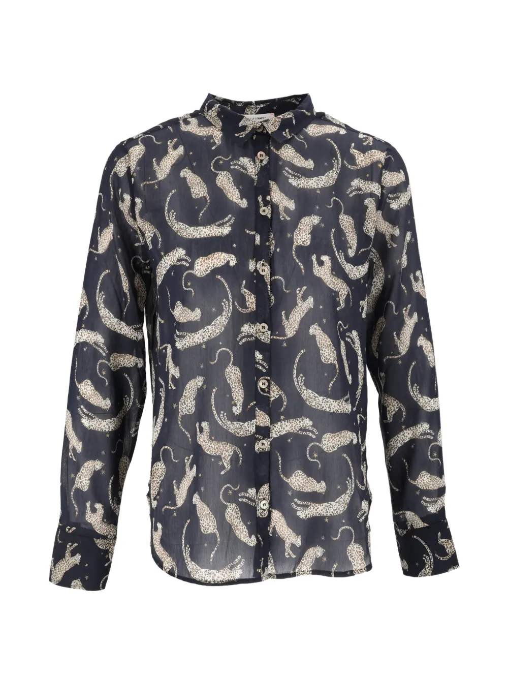 Forte Forte Royal Leopard-print long-sleeve shirt - Noir