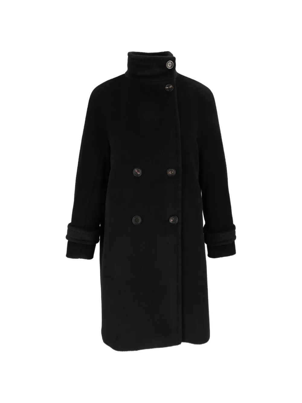 Max Mara cappotto giunchi coat Zwart