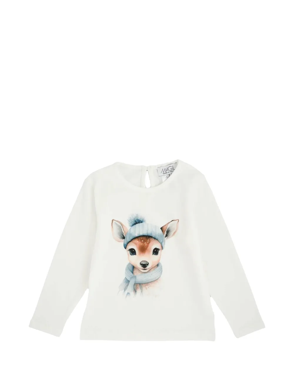 MAGIL fawn-print long-sleeve T-shirt - Bianco